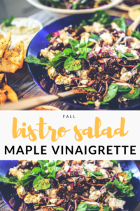 fall bistro salad with maple vinaigrette, Calling Tennessee Home, recipes, salad recipes, side dish, fall dish, fall cooking, holiday cooking, maple dressing, balsamic vinegar, bourbon maple, bourbon syrup, using bourbon maple syrup