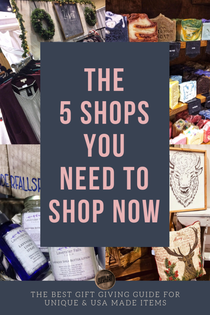 the five shops you need to shop now, gift guide, usa made, made in the usa, unique, gifts, women owned businesses, Calling Tennessee Home, gifts for her, shop 27 west, fire lake soapery, wasted time co, lavender falls farm, grown wild foods, soap, home decor, body products, personal care, home goods, wall art, fashion, clothing, women, gourmet, food, gifts for women