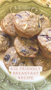 cranberry orange blender muffins recipe, calling tennessee home, kid friendly breakfast recipe