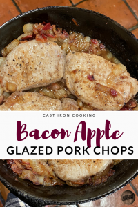 Apple onion bacon glazed pork chops, apple glazed pork chops, Calling Tennessee Home