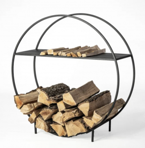 15 Swoon Worthy Firewood Log Holders for the Modern Home, round fire wood log holder