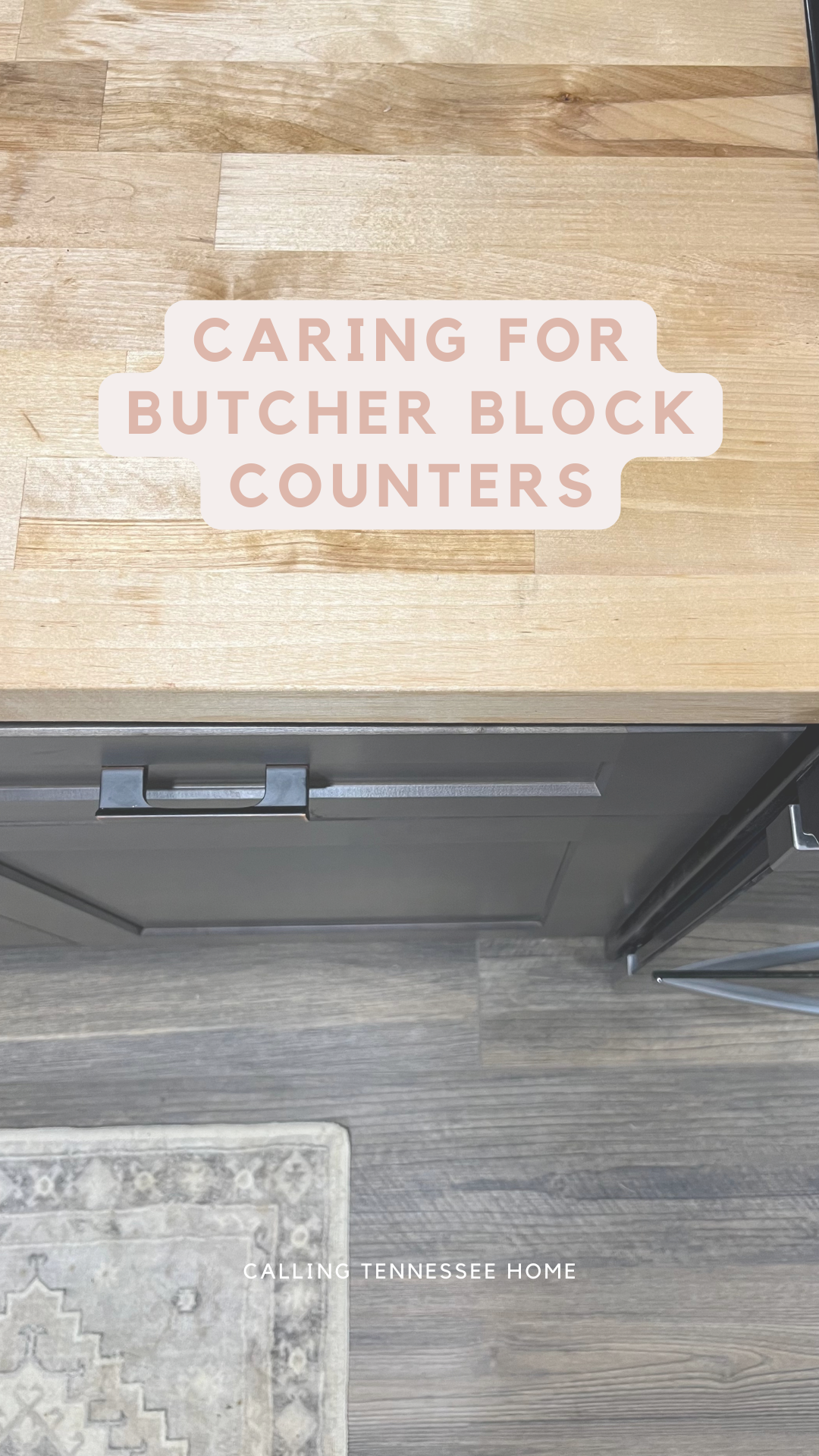 how to finish Butcher Block Countertops, sealing butcher block counters, calling tennessee home