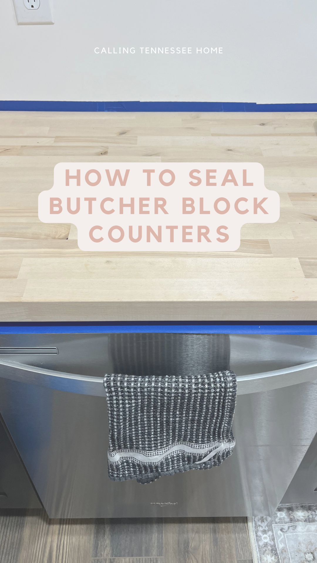 how to finish Butcher Block Countertops, sealing butcher block counters, calling tennessee home, 4