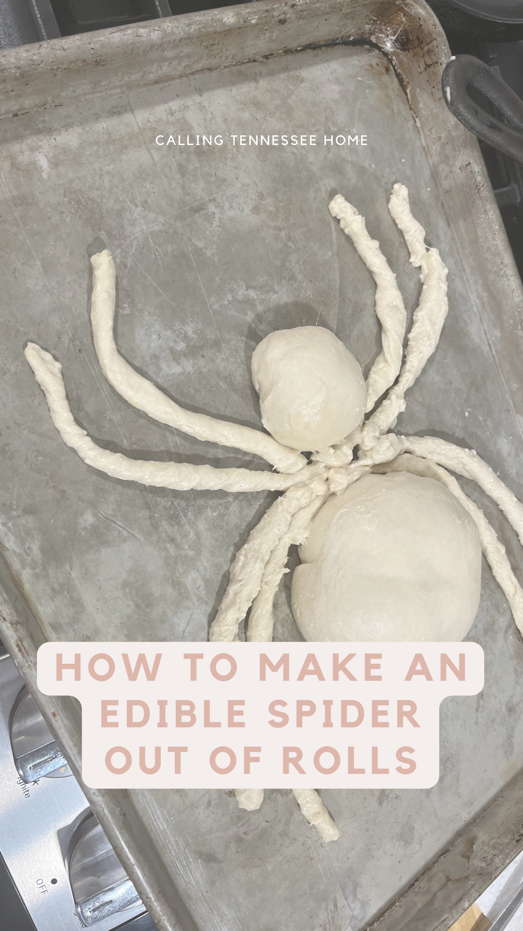 spider bread dip bowl, fun food for halloween, calling tennessee home