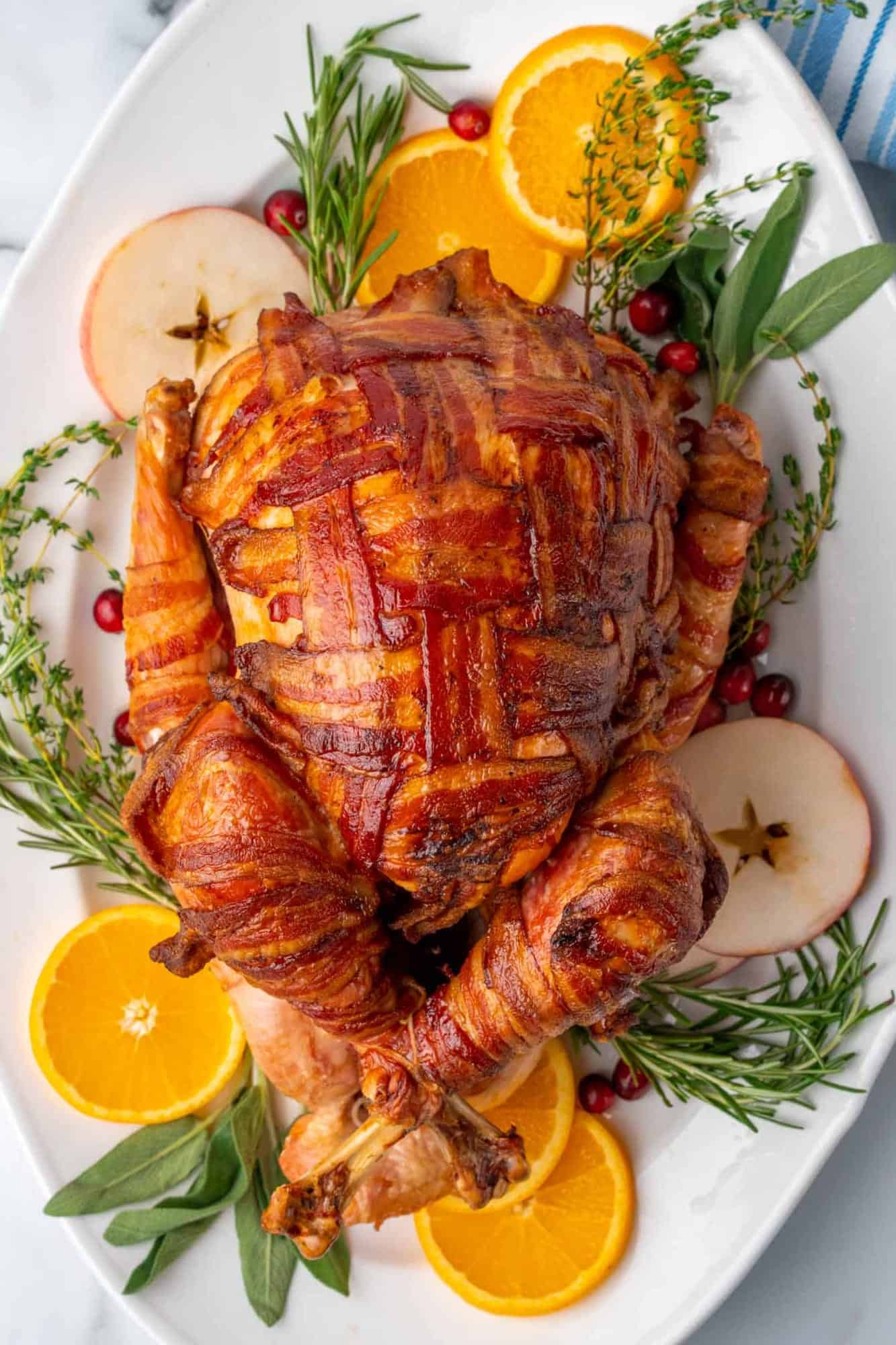 thanksgiving turkey recipes, calling tennessee home, bacon wrapped turkey
