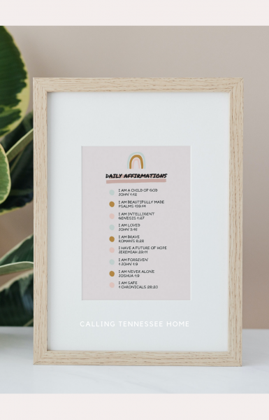 best christian affirmations for kids free printable, calling tennessee home, the tennessee mom