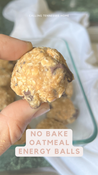 no bake energy bites recipe, chocolate chunk oatmeal balls, calling tennessee home