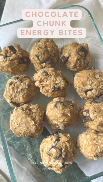 no bake oat bites recipe, chocolate chunk oatmeal energy bites, calling tennessee home