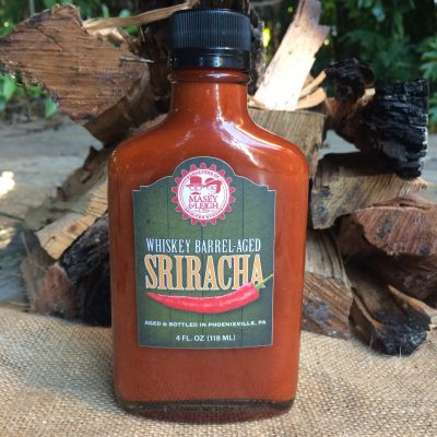 best hot sauce, rye-whiskey-barrel-aged-sriracha-barrel-aged-creations-hot-sauce-whiskey-sriracha-barrel-aged-whiskey-inspired-sriracha-gourmet-food-tag-leaf-wedding-favor-gift-flight-bottle
